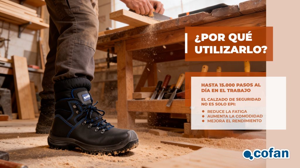 calzado de seguridad, botas de seguridad, zapatillas de seguridad, normativa EN ISO 20345:2022+A1:2024, calzado S1P, botas S3, calzado antideslizante SR, puntera composite, EPIs, protección laboral, calzado de trabajo, seguridad laboral, botas impermeables WPA, calzado ESD, calzado industrial, normativa calzado seguridad, zapatos de seguridad trabajo, prevención riesgos laborales, calzado profesional, Cofan